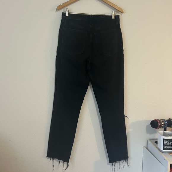 Abercrombie & Fitch Curve Love High Rise Mom Jeans in Black Rip Knee 29/8 Long - Picture 5 of 7